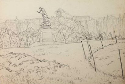 null Lucien OTT (1870-1927) "Paysages". 4 dessins à la pierre noire et 12 dessins...