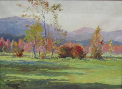 null Joseph Marie COUSTON (1880-1961). Paysage d'automne. huile sur toile. 24 x 32...