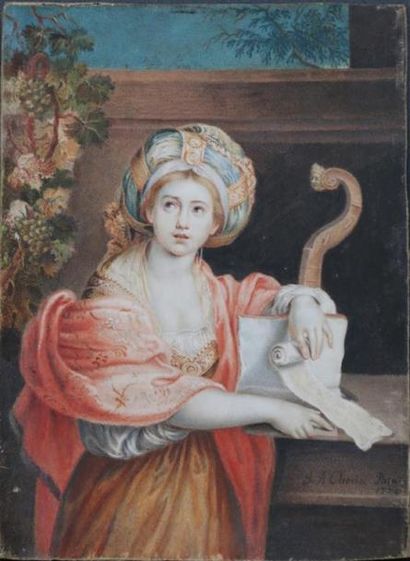 null Jacques Antony CHOVIN (1720-1776) ou CHAUVIN (peintre Suisse). Miniature sur...