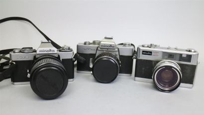 null Lot de 3 appareils photo : Minolta CLC - SR T 300, objectif Auto AICAR MC 1:2.8...