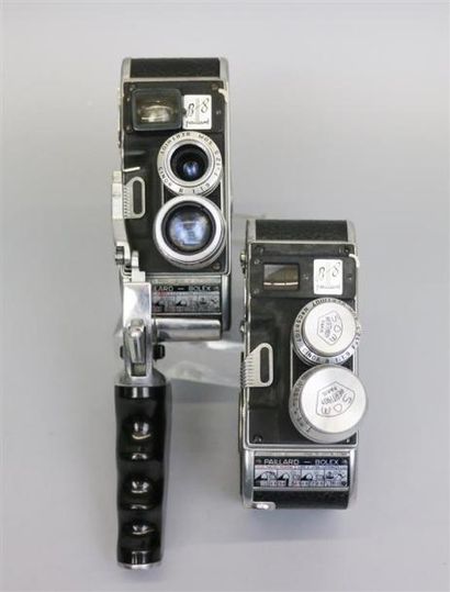 null Lot de 2 caméras : Paillard Bolex B8, vendue pour pièces, 2 objectifs Som Berthiot...