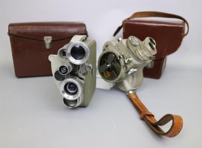 null Lot de 2 caméras : Emel C93, vendue pour pièces, 2 objectifs Som Berthiot Paris...