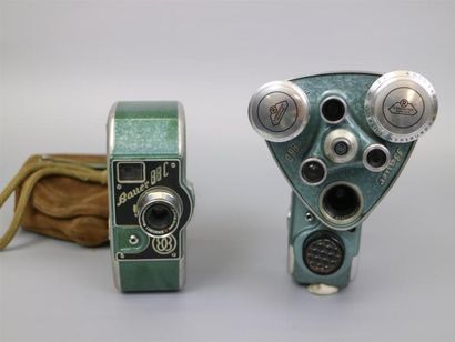  Lot de 2 caméras : Bauer 88C, objectif Rodenstock-Ronar 1:1.9/ F12,5mm, traces d'utilisation,...