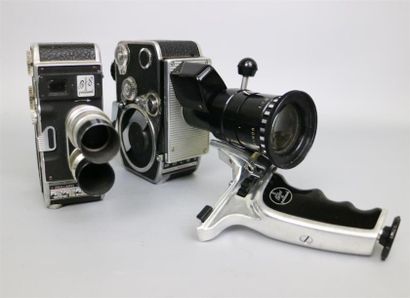 null Lot de 2 caméras : Paillard Bolex Zoom Reflex P2, vendue pour pièces, objectif...