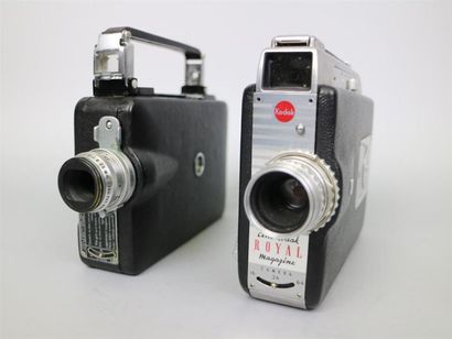 null Lot de 2 caméras : Ciné-Kodak Royal Magazine, vendue pour pièces, objectif Kodak...