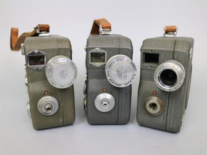 null Lot de 3 caméras : Pathé 9,5mm, objectif Som Berthiot Cinor C 1:1.9 F20. Pathé...