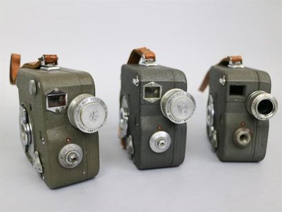 null Lot de 3 caméras : Pathé 9,5mm, objectif Som Berthiot Cinor C 1:1.9 F20. Pathé...