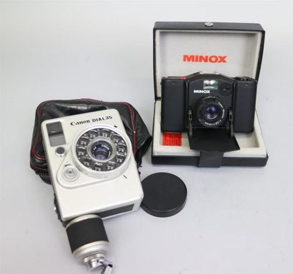 null Minox 35 EL, objectif Color-Minotar 1:2,8 F35mm, dans sa boite. Canon Dial 35,...