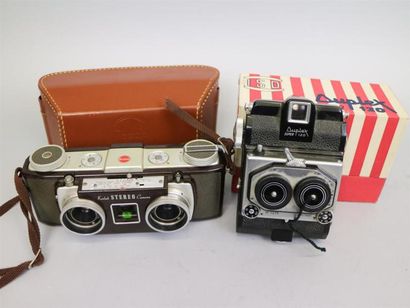 null Lot de 2 appareils photo : Kodak stereo camera avec sacoche, en l'état. Duplex...