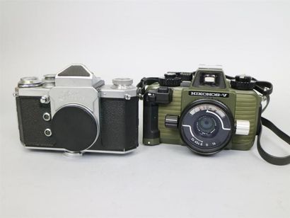 null Lot de 2 appareils photo : Boitier EDIXA Reflex. Nikon, nikonos-V, objectif...