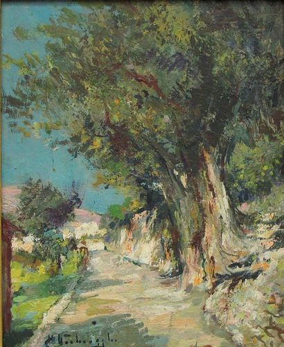null Charles-Henri VERBRUGGHE (1877-1974)
Roquebrune, huile sur panneau signé en...