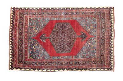 TAPIS Important et original tapis BIDJAR (Perse), vers 1870/80, tissé sur chaines...