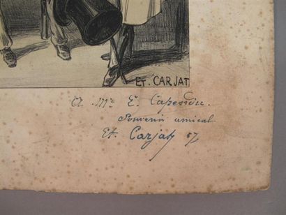 null Étienne CARJAT (1828-1906). Gravure d'une caricature : Les succès contemporains,...