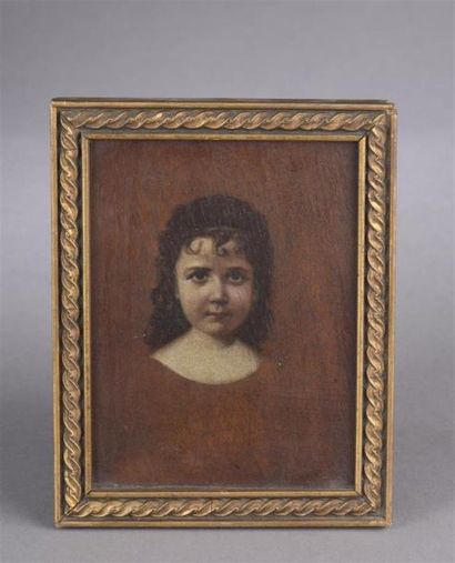 null Portrait de Clotilde Bonafous-Murat (1827-1891), enfant, en buste de face. Miniature...