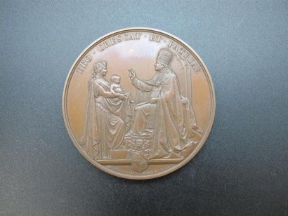 null EUGENIE - NAPOLEON III. Médaille. Alphée Dubois. 1860. Bénédiction du prince...