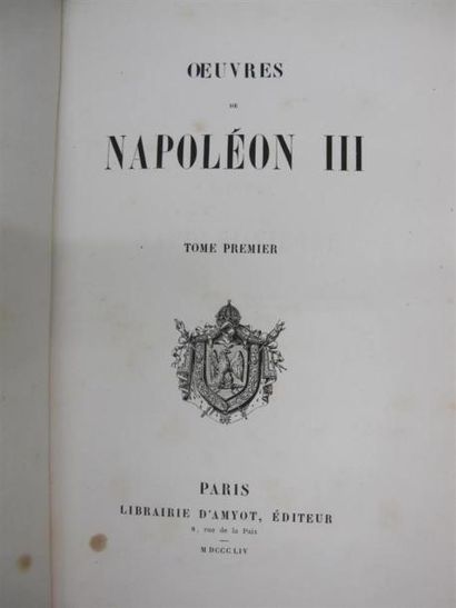 null NAPOLÉON III. Oeuvres. Paris, d'Amyot 1854-1856, 4 vol. in-8 demi-chagrin vert,...