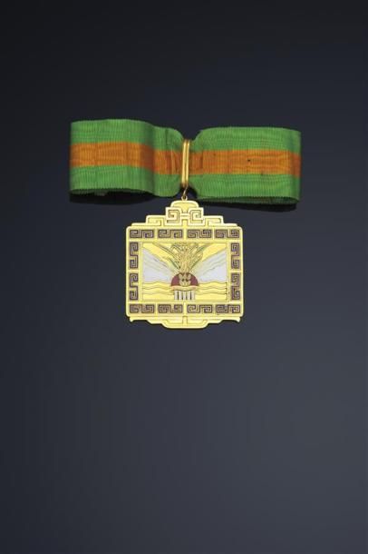 null Annam. Ordre du Mérite Agricole (1936). Insigne de Commandeur rectangulaire...