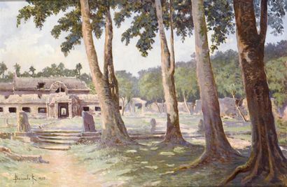 null René Bassouls (1877-XX)
Ecole française des peintres voyageurs en Indochine.
Ancien...