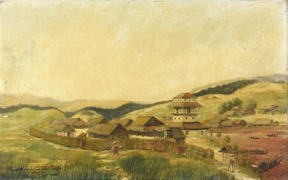 null Léon Blot (XIXe-1892). Ecole française des peintres voyageurs d'Indochine. 
Le...