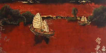 null Thanh Lap (XX/XX)
Peintre actif à Saïgon entre 1940 et 1950.
Jonques de la Baie...