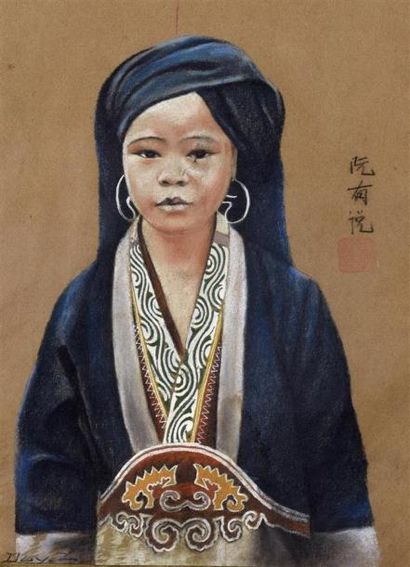 Nguyen Huu DUYET (XX) Peintre actif à Hanoï...