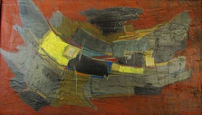 null Francis BOTT (1904-1998).
Abstraction. Jaune et gris.
Huile sur carton, signée...