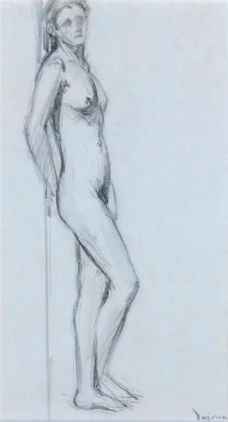 null Georges-Léo DEGORCE (1894-c.1943) Femme nue adossée Dessin au crayon sur papier....