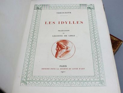 null THÉOCRITE. Les Idylles. Paris, Société du Livre d'Art, 1911. In-4, maroquin...