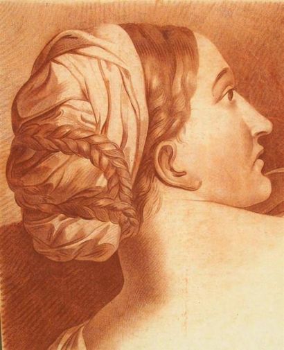 null Ecole française de la fin du XVIIIe siècle. Deux portraits de femmes et un portrait...