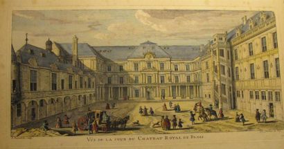 null Ensemble de gravures du XVIIIe et XIXe, vues de chateaux français: Blois par...