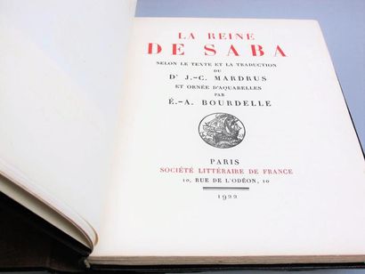 null MARDRUS (Docteur). La Reine de Saba. Paris, Société littéraire de France, 1922....