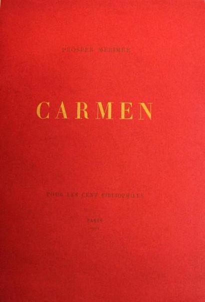 null MÉRIMÉE (Prosper). Carmen. Paris, Les cent bibliophiles, 1901. In-4, encadrement...
