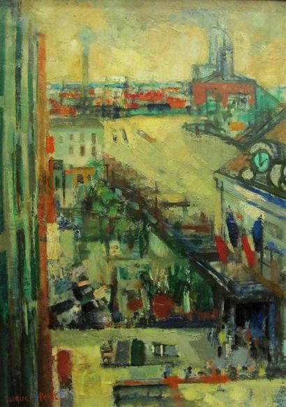 null Jacques PETIT (1925). "La gare, la Seine à Choisy". Huile sur toile, titrée...