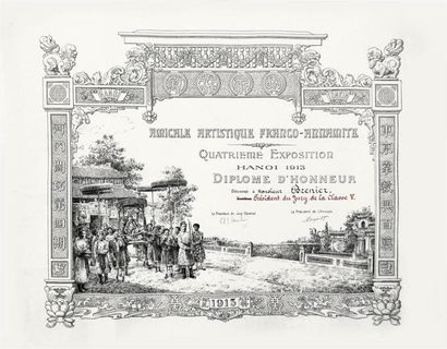 null 1913	
DIPLOME D'HONNEUR HANOI 1913
Diplôme d'honneur lors de la 4e exposition...