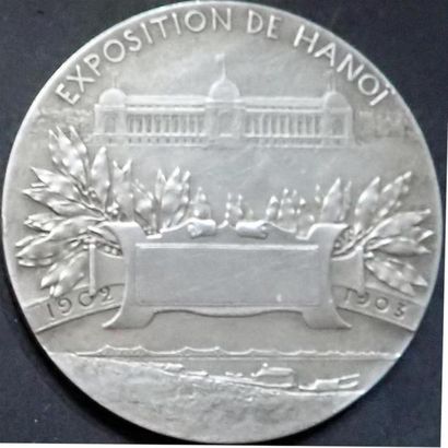 null 1902	
DEUX MEDAILLES EXPOSITION DE HANOI DE 1902. 
Médaille en bronze Exposition...