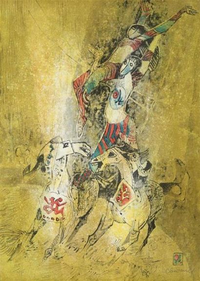 null LE BA DANG (1921-2015)
Lithographie sur papier encadrée de la série Circus III,...