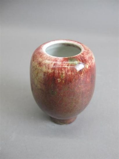 null CHAPLET Ernest (1835-1909)
Vase globulaire sur talon en porcelaine craquelée...