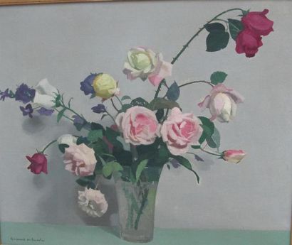 null Lucien Victor GUIRAND DE SCÉVOLA (1871-1950) 
Bouquet de roses dans un vase...