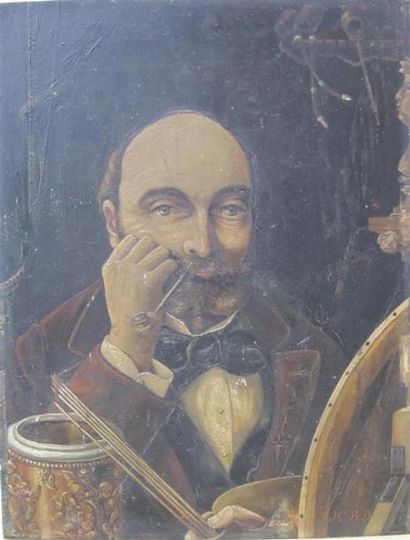 null Christian Hippolyte BACHEY DESLANDES vers 1900
Autoportrait
Huile sur panneau,...