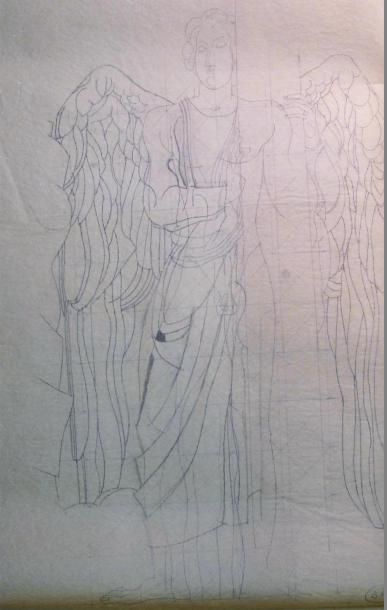 null Louis BILLOTEY (1883-1940) Etude pour Noé
Dessin au crayon sur papier calque...