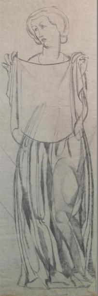 null Louis BILLOTEY (1883-1940) Sainte Véronique, étude Crayon sur papier calque.
64...