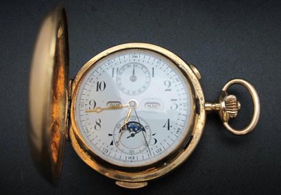 null INVICTA
Montre chronographe de poche en or 750°/°° (18k), cadran blanc avec...