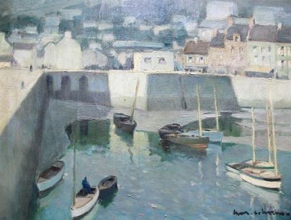 null Henri Maurice CAHOURS (1889- ) Port de Honfleur
Huile sur toile, signée en bas...