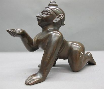 null INDE
Statuette en bronze à patine médaille figurant un adorant.
H. 18,5 cm -...
