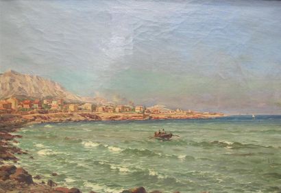 null Ernest CHRISTOPHE (1827-1892) Vue de Montredon, prise de la pointe rouge
Huile...