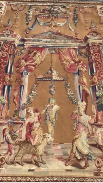 null Fine tapissserie de la manufacture de Beauvais, début 19eme. Carton de Berain,...