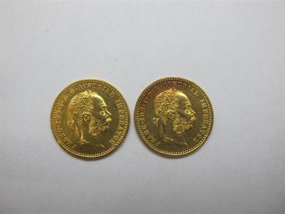 null AUTRICHE Deux monnaies or de 1 ducat 1915. Poids: 3,49 g chaque