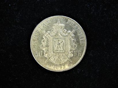 null FRANCE. Une pièce de 50 francs or, Napoléon tête laurée, Strasbourg 1863. Poids:...