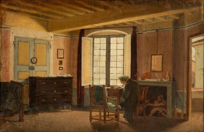 null Attribué à Francesco SCARAMUZZA (1803-1886)
Intérieur
Huile sur toile
31x46...