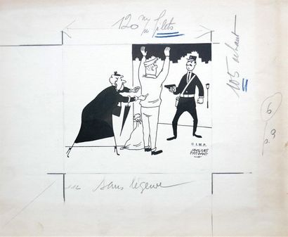 null Sans légende, 1958.
Dessin à l'encre noire sur papier signé en bas à droite,...